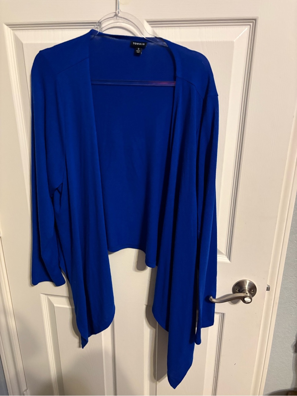 497- torrid Royal Blue Open-Front Draped Cardigan